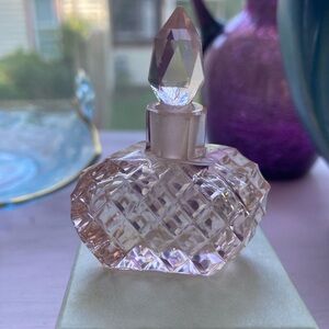 Small Cut Glass Pink Perfume Bottle